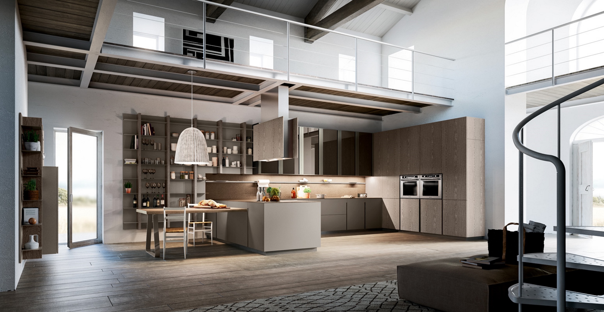Lounge, cucina componibile